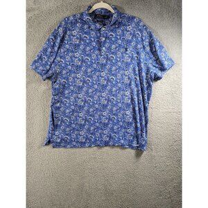 Polo Ralph Lauren Shirt Mens XXL Custom Slim Fit Vine Floral Cotton Jersey Blue